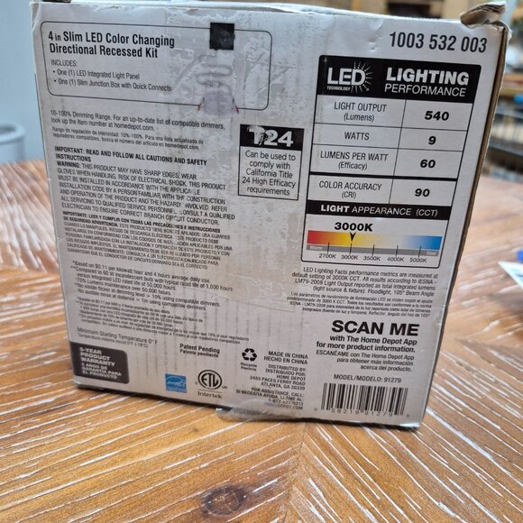 4-Inch Slim LED Color Changing Directional Recessed Light Kit With Dimmer Switch - Picture 10 of 11